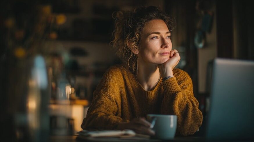 Calm and relaxed business owner